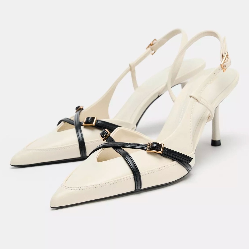 Zara Buckled Strap Heeled Shoes